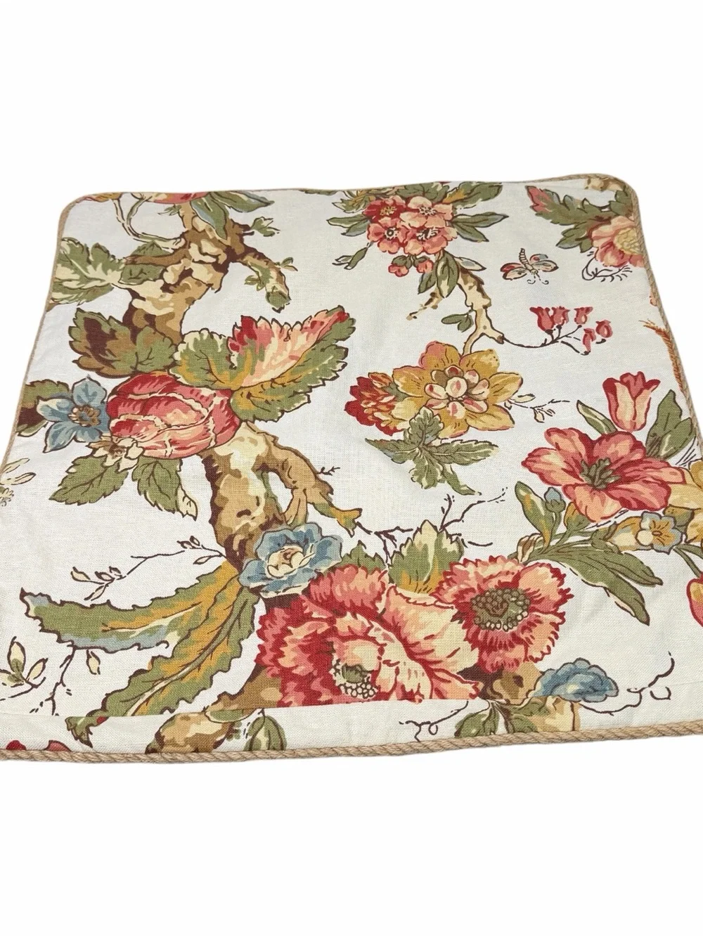 Pottery Barn Linen Cotton Katherine? Peony Floral 20” X20
